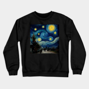 When christmas meets starry nights - conceptual art Crewneck Sweatshirt